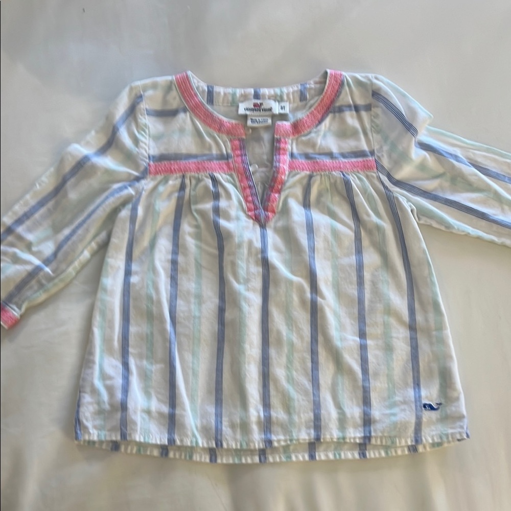 Vineyard Vines Kids Linen 3/4 Sleeve Tunic Top